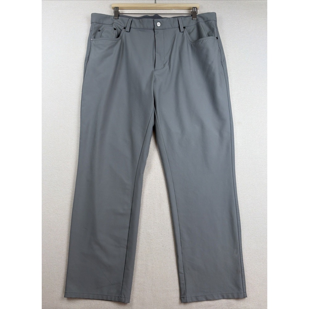 Greg Norman Golf Pants Mens Size 40x30 Gray Stretchy 5 Pockets Preppy Athleisure